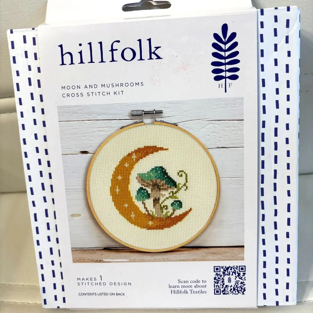 Hillfolk Moon & Mushrooms Cross Stitch Kit 6